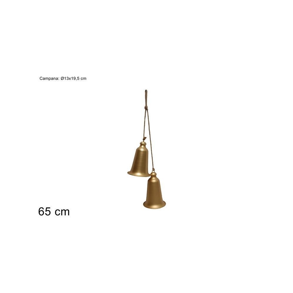 APPENDINO 2 CAMPANE METALLO 13x19,5 CM ORO